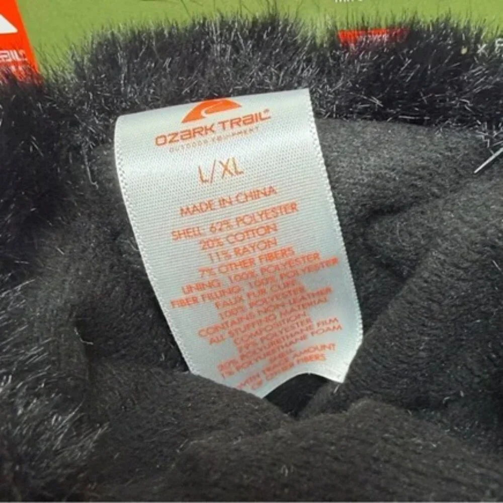 Ozark Trail Ski Mittens Women L/XL Faux Fur Cuff Winter Gloves NWT